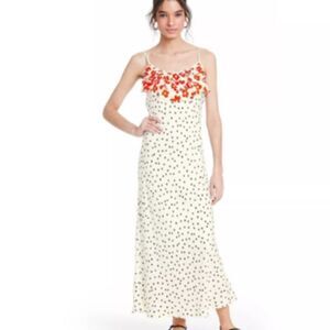 Rixo Leopard Sleeveless Ruffle Slip Dress Size Small